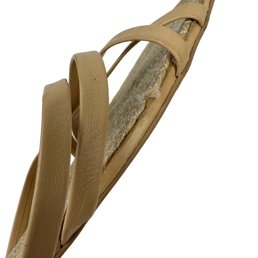 Zara Sheos Womens Size 38 Beige Square Toe Strappy Flat Sandals Jute 7.5 US READ - Picture 13 of 16